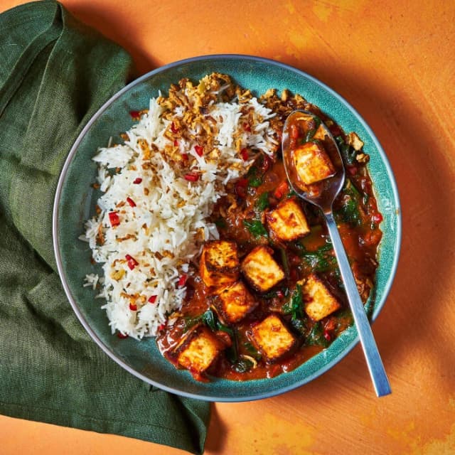 Palak Paneer With Cardamom Rice